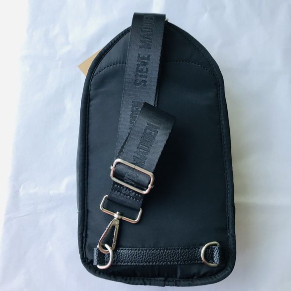 Steve Madden Bcat-n Black Nylon Backpack Bag 1 zip Outer Pocket 6.5"x … - Picture 4 of 8